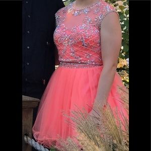 2 pc coral homecoming dress